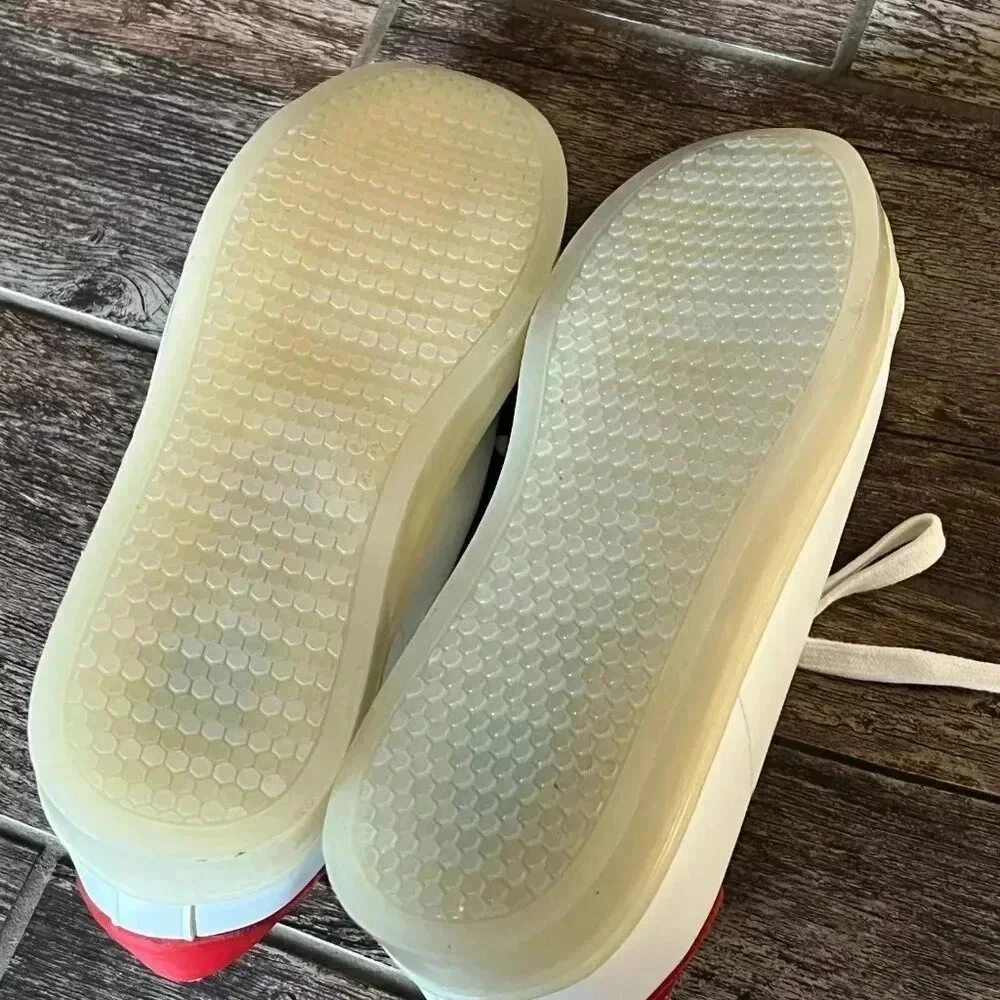 Bebe Sport White & Red Sport Kenedy Fashion Gym Shoes Women's Size 8.5 - Picture 6 of 8